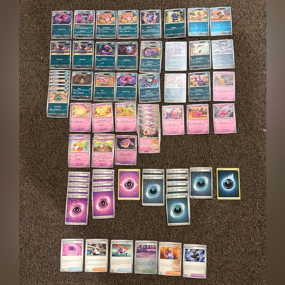 🌑 Pokémon TCG Dark & Psychic Deck Builder Lot | 50+ Cards | Trainers + Energy 🌑